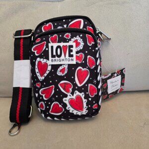 Brighton Hearts a Flutter Utility Shoulder Cross-body Bag Phone Case Organizer